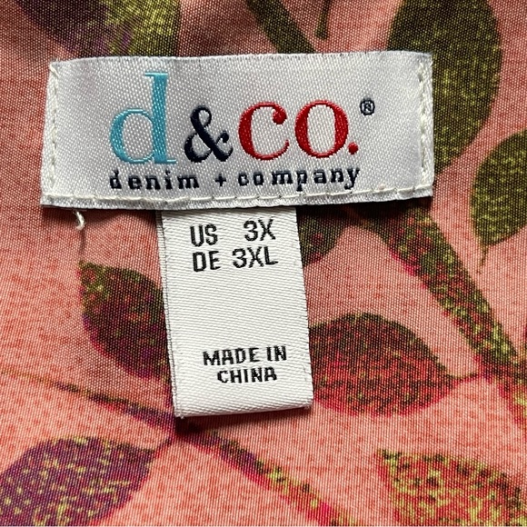 Denim & Co. Women's Button Down Shirt - Pink and Green - Picture 8 of 8